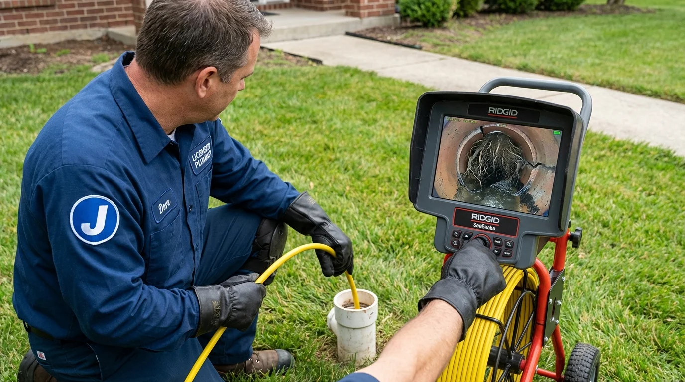Sewer camera inspection being performed by Johns Plumbing LLC in Dubois